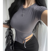 Asymmetric Hem Cropped Top